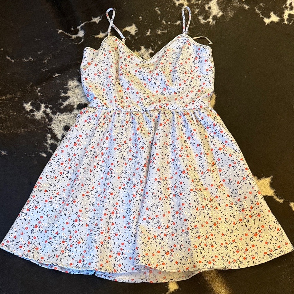 Blue mini floral dress size small
